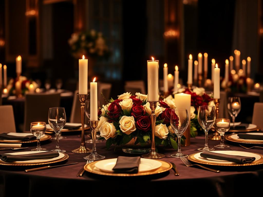 Elegant catering table setting